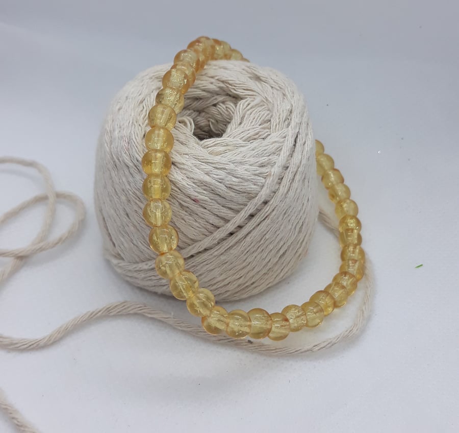 AL36  Golden crackle bead elasticated anklet