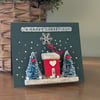 Happy Christmas Card With Removable Wooden Cottage Gift