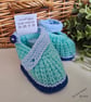 Designer Baby Boy's Hand Knitted Shoes   3 - 6 months size - Image 4
