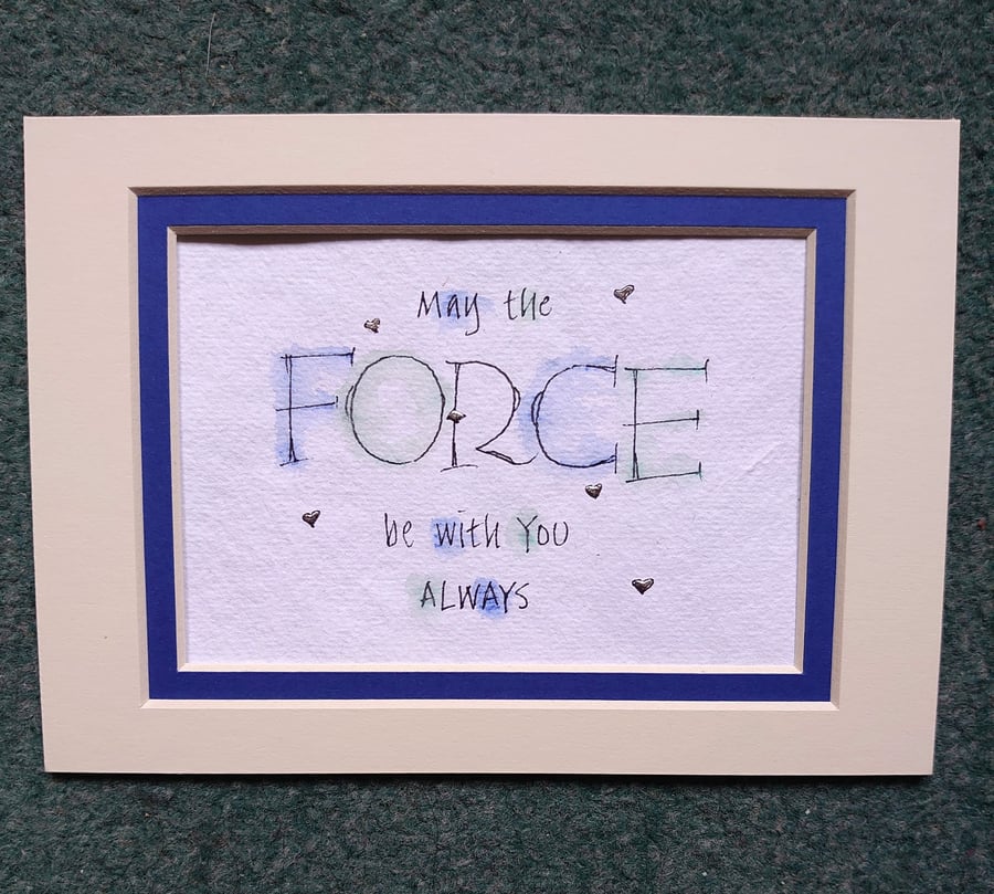 May the Force be with you Star Wars print with Palladium leaf.
