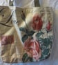 LOVE Rose Flower Printed Lined Tote Bag Long Handles Zip Pocker - Image 2