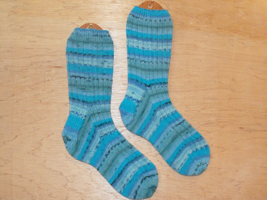 Hand knitted socks, LARGE, size 9-11