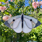 White Stained Glass Butterfly - wildlife gift