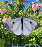 White Stained Glass Butterfly - wildlife gift