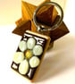Large Daisy glass keyring, bag charm
