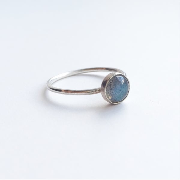 Silver Labradorite Ring