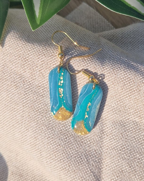 Polymer Clay Earrings: Shoreline 