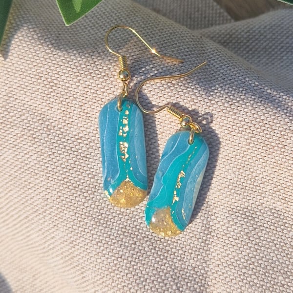 Polymer Clay Earrings: Shoreline 