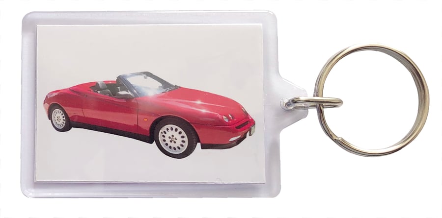 Alfa Romeo Spider 1996 - Keyring with 50x35mm Insert - Car Enthusiast
