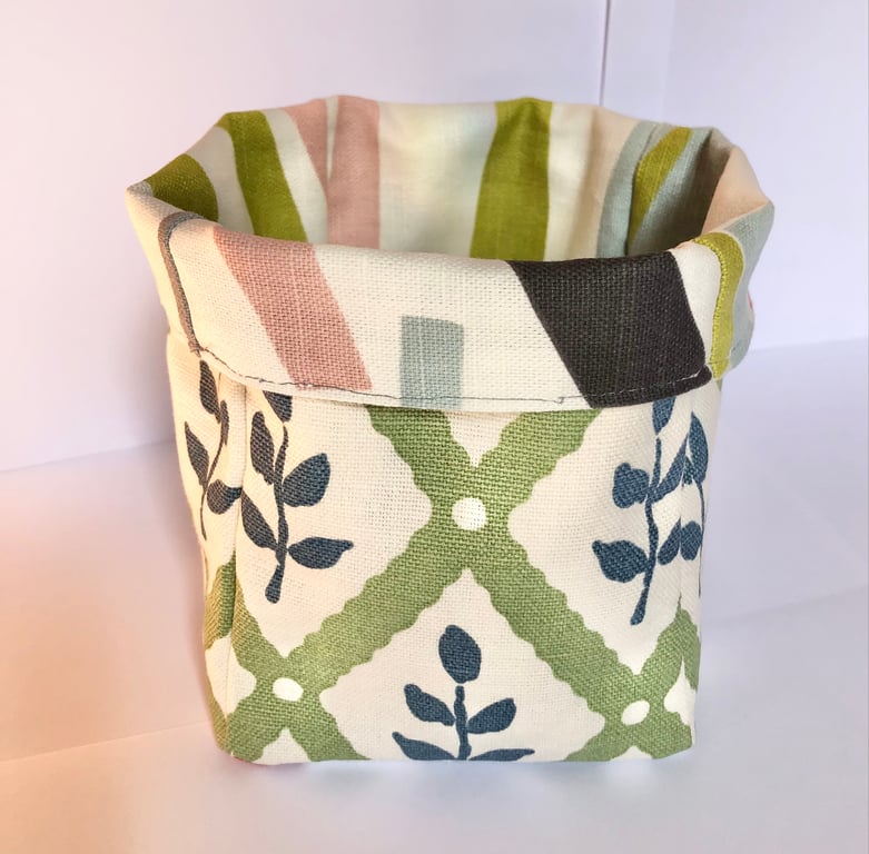 Patterned Fabric Storage Basket 