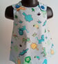 Blue Cotton summer dress, 3-6 months, dress, A line dress, Jungle animals   - Image 4