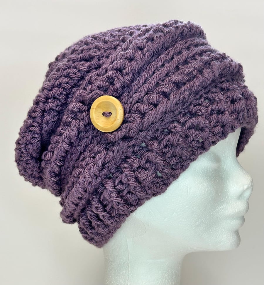 Crochet Slouch Hat, Womens Beanie, Heather Hat, Womens Fashion hat,Slouch beanie