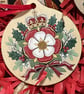 Tudor Rose Wooden Hanging Decoration – Tudor Christmas Ornament, British History - Image 3
