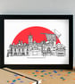 Crewe Alexandra Football Club Skyline Art Print with Mornflake Stadium - Image 2