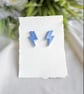 Shimmer Powder Blue Lightning Bolt Earrings
