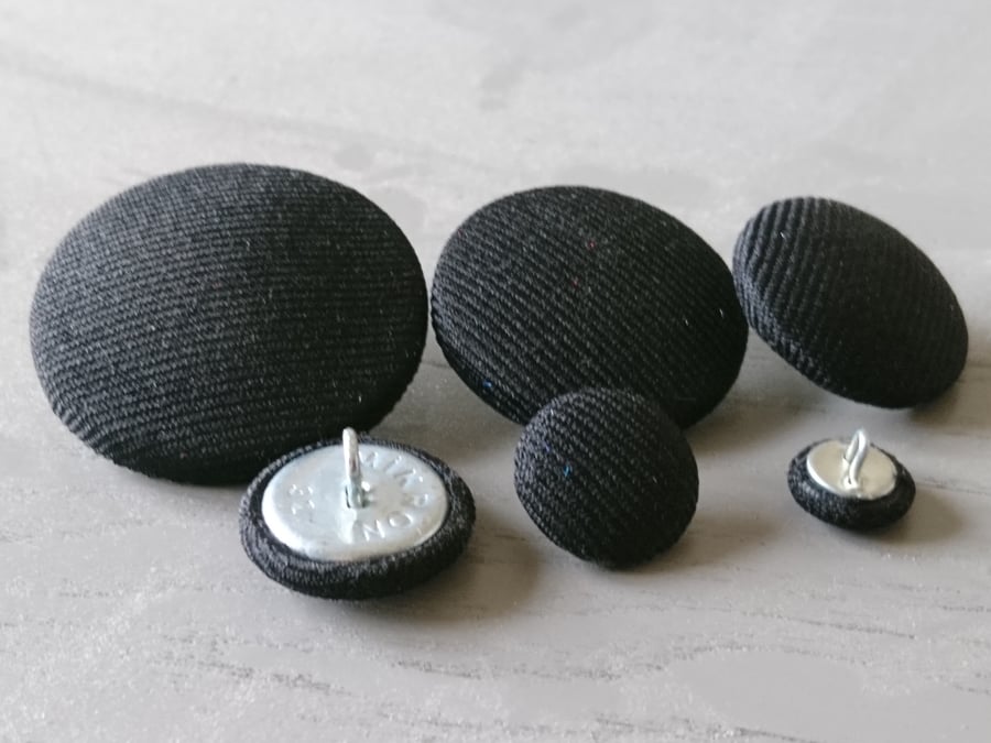 Black Twill Suit Buttons - Available in Different Button & Pack Sizes