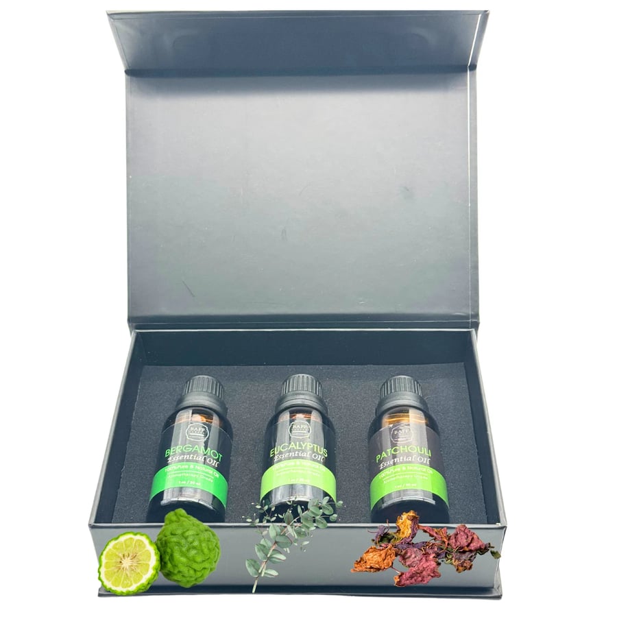 Bergamot Essential Oil ,Eucalyptus Essential Oil ,Patchouli Essential Oil 