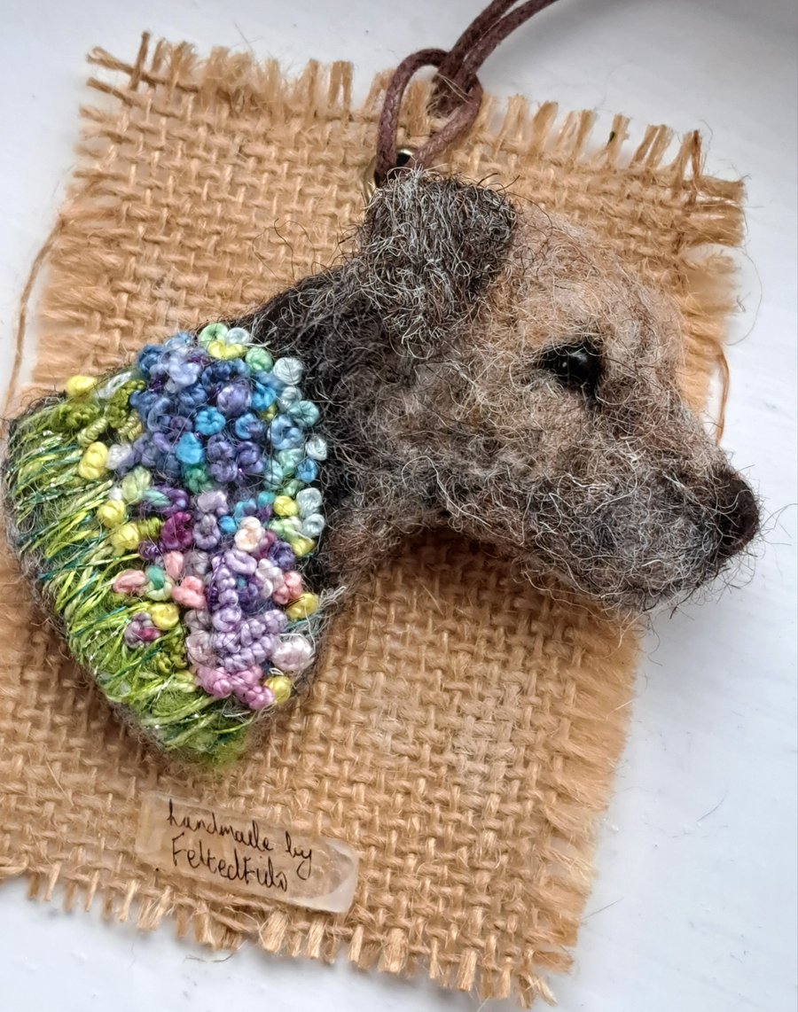 Needle Felted Border Terrier Brooch