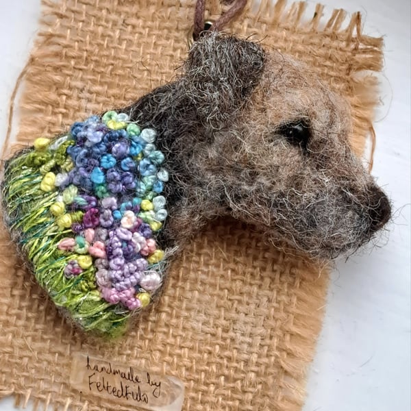 Needle Felted Border Terrier Brooch