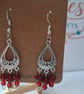 ruby bead silver earrings - Image 2