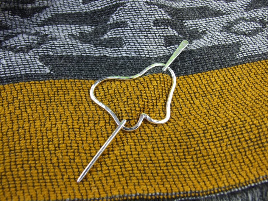 Butterfly Shawl Pin, Sterling Silver Butterfly and Pin, Scarf or Cardigan Clasp