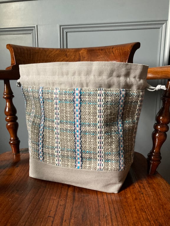 Cariad Bag - Dusky Lilac & Blues. Handwoven in Wales