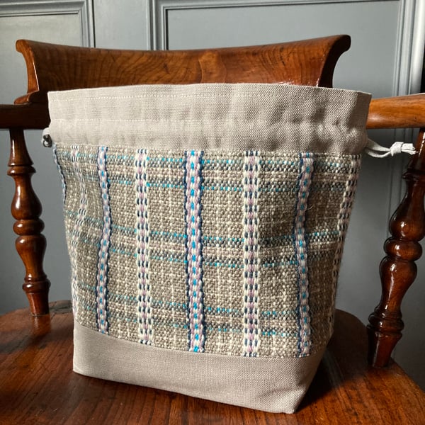 Cariad Bag - Dusky Lilac & Blues. Handwoven in Wales
