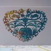 Oceans of Love Greeting Card, Papercut on Vintage map
