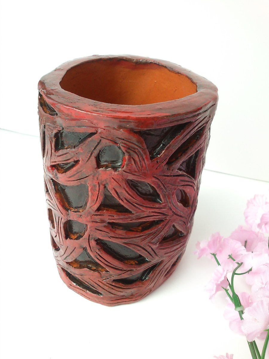 Rust Red Ceramic Vessel
