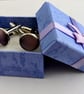 Mauve gemstone cufflinks - Image 3