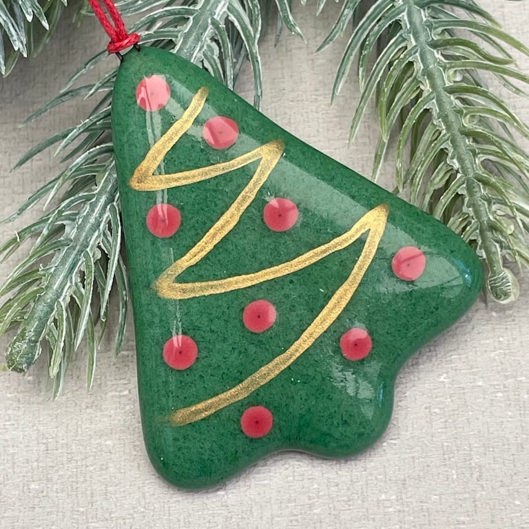 Christmas Tree - fused glass and enamel