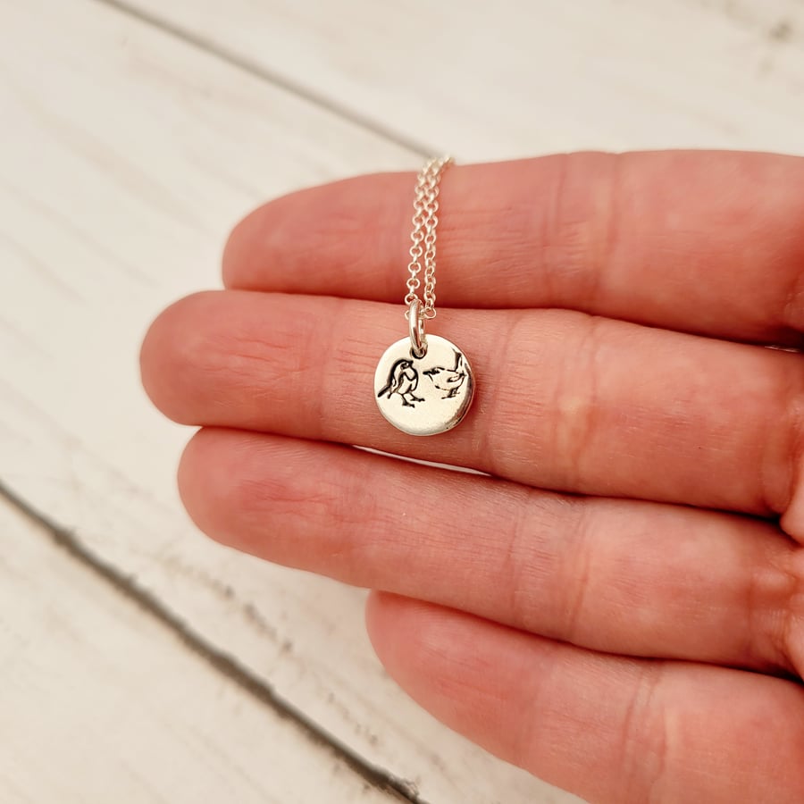 Perfectly Imperfect Tiny Robin and Wren Pendant