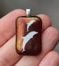 Red irid dolphin glass pendant, fused glass pendant, dolphin pendant,F35 - Image 3