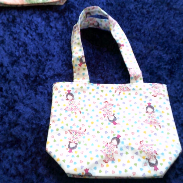 Fairy Princesses and Tiny Flowers Child's Fabric Handbag