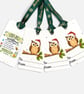 Set of 4 Plantable Christmas Gift Tags, Wildflower Seed Paper, Festive Owl Tags - Image 2