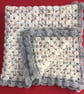 Winter Baby Blanket Peach Cream Grey Hand Crochet Baby Boy Girl Blanket - Image 2