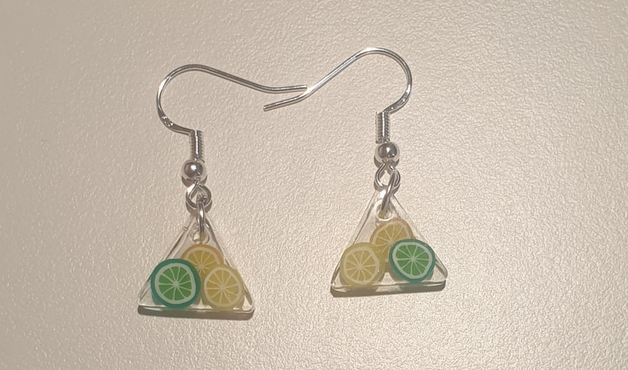 Triangle zesty resin earrings