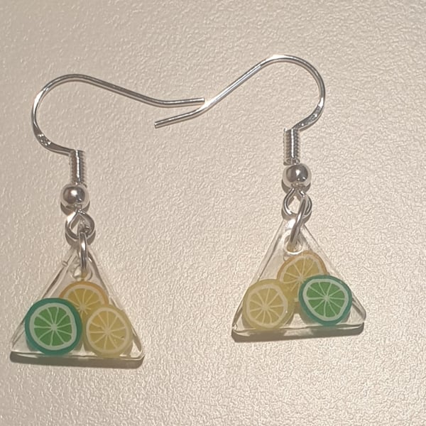 Triangle zesty resin earrings