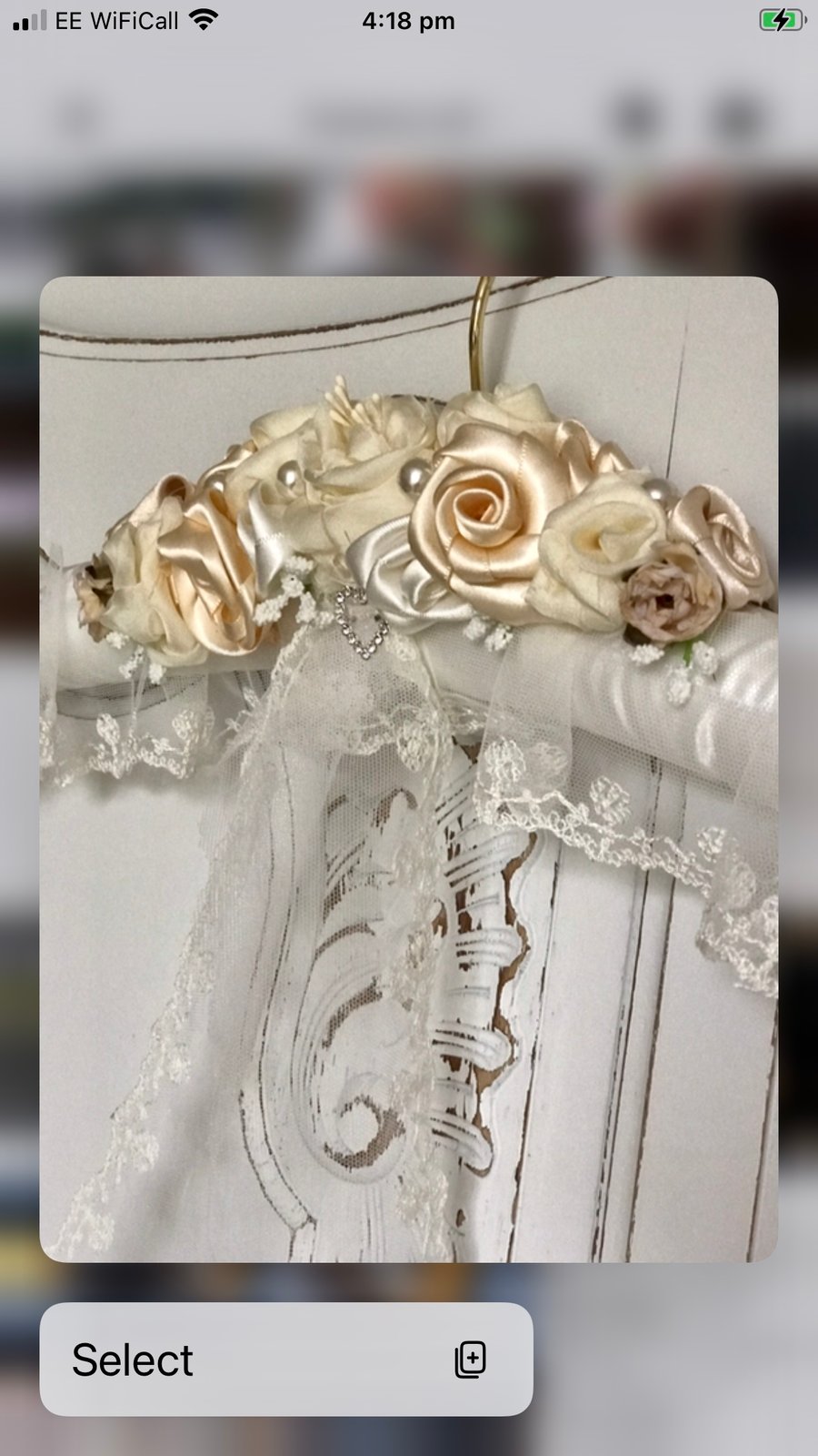 Wedding dress hanger. 