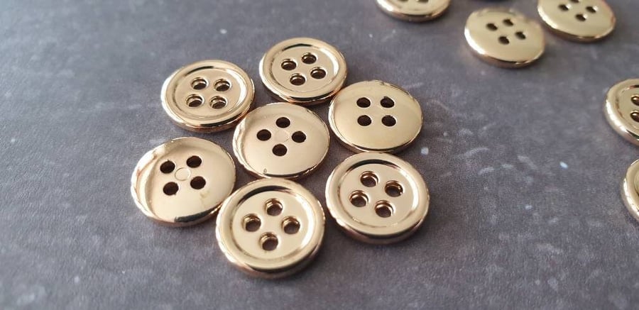 10mm 16L Reversible blouse button Gold (light weight)