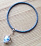 Blue Heart Seed Bead Charm Bracelet - Image 2