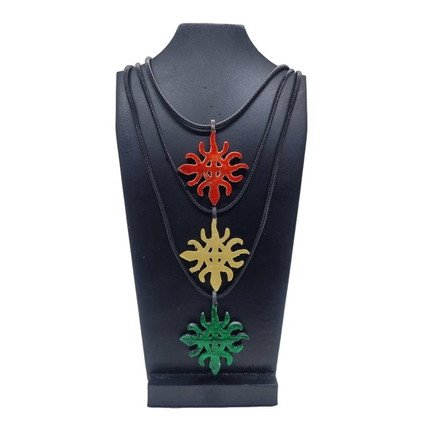 Funtumfunefu Denkyemfunefu pendant, ghanaian adinkra symbol necklace, african j