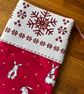 Snowflake and christmas rabbit Stocking. - Image 3