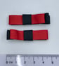 Small Straight Black and Red Bow Clips (pair) - Image 2