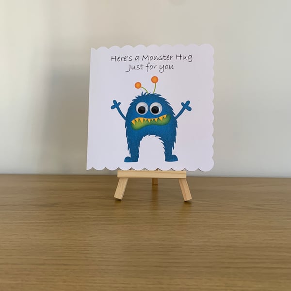 Googly Eye Monster Hug Greeting Card. Design 7