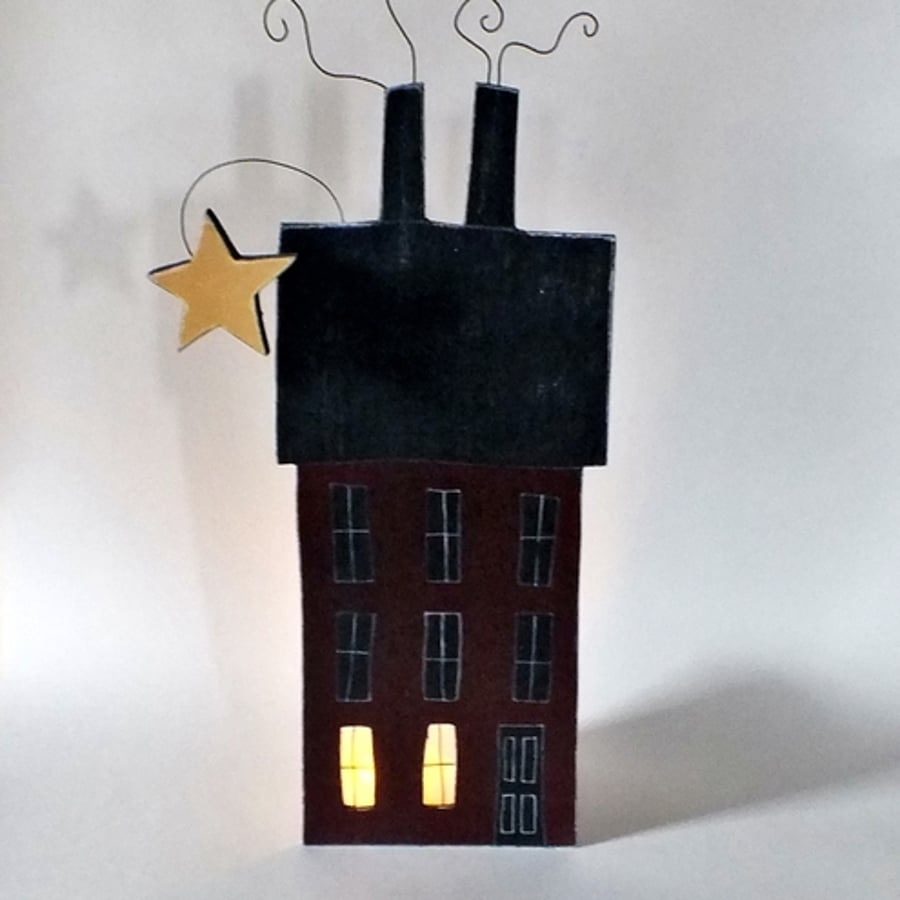 Firelight Glow Saltbox House