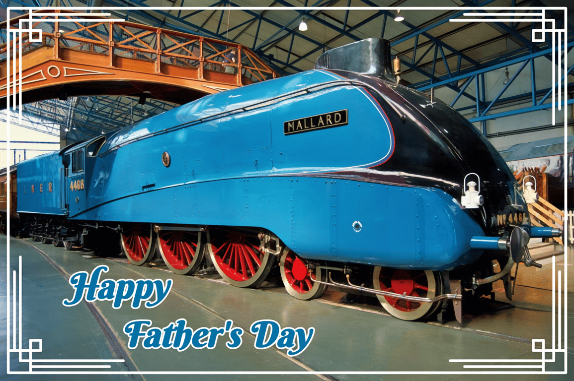 Father's Day A5 Greeting Card Mallard Train 