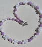 Lavender Amethyst & Clear Quartz Gemstone Necklace "Lavender Dazzle" - Image 3