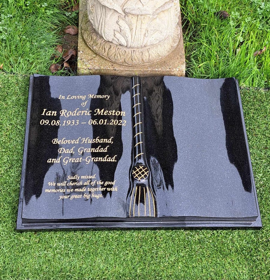  Personalised Grave Plaque Granite Open Book Bible Memorial Cemetery Headstone