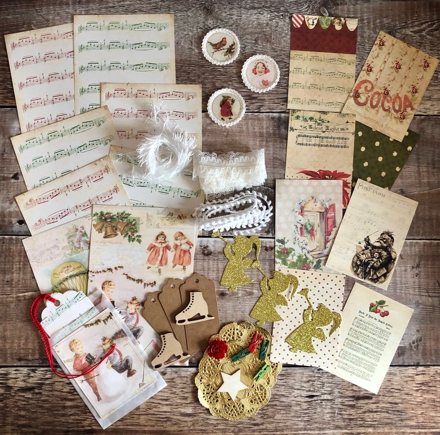 Vintage Christmas inspiration kit .. Free UK Post